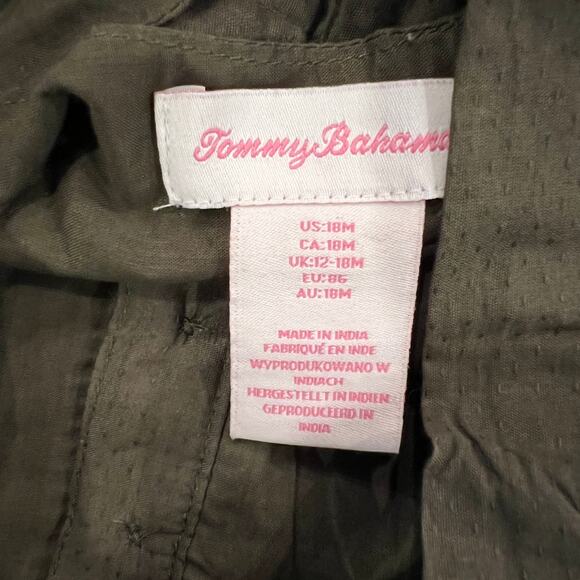 NWT Tommy Bahama Kids Girls' Olive Green Pom Pom Romper & Headband - 18M - Picture 5 of 7